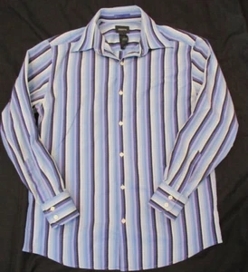 Claiborne multi color stripe long sleeve Cotton Shirt Size M - Picture 1 of 3