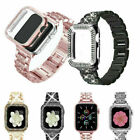 Bling Metal iWatch Band+Diamond Case For Apple Watch Series 8 7 6 5 4 3 2 1 SE