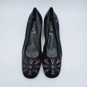Scarpe Franco Sarto slip on in pelle basse nere rosa donna taglia 8,5 M - Foto 1 di 10