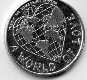 Mardi Gras Doubloon Krewe of Freret 1993 aluminio calibre 10 - Imagen 1 de 2
