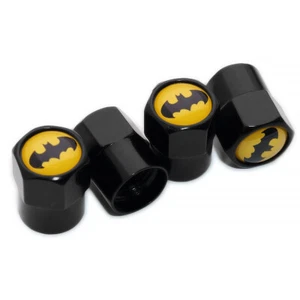 4pcs Hex Batman Car Wheels Tire Air Valve Caps Stem Dust Cover Decor Black - Picture 1 of 5