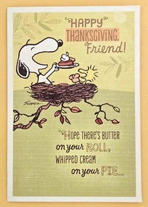Peanuts "Snoopy" Thanksgiving Greeting Card/Large (+ Envelope 5.5x8"). - Picture 1 of 3