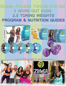 Zumba Tone Up DVD System 5 DVDs + 2.5 Toning Weights + Program & Nutrition Guide - Picture 1 of 1