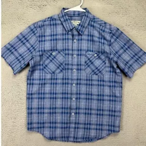 Orvis Button Down Shirt Mens Medium Blue Plaid Classic Collection Fishing Pocket - Picture 1 of 7