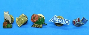 Lot of 5 vintage ALBERTA CANADA pins - Flags - Birds - and more - Pinback - Bild 1 von 7