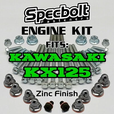 Kit de pernos de motor KX125 para reconstrucción de sujetadores Kawasaki KX 125 Specbolt OE ZINC Foto 1 de 4