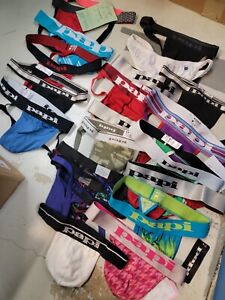 Papi Men's Thong Jockstrap Underwear 20 Pairs Multi Size M 32-34 NEW LOT RARE