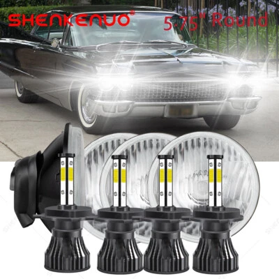 Faros LED redondos de 5,75" 5-3/4" alto/bajo para Toyota Celica 1972-1979 Corona 4 piezas Foto 1 de 4