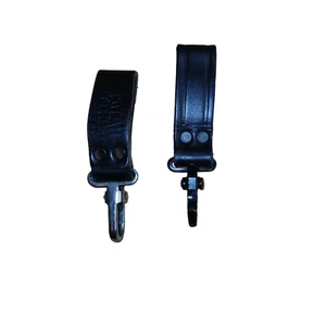 PWL Leder Schlüsselanhänger 1 Paar Ex Polizei Metallclip Gürtelschlaufe Security Uniform - Bild 1 von 2