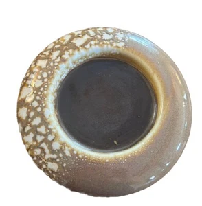 Villeroy & Boch Tan Pottery Candle Holder UFO Vase Splatter Design 7"x 2" MCM - Picture 1 of 7
