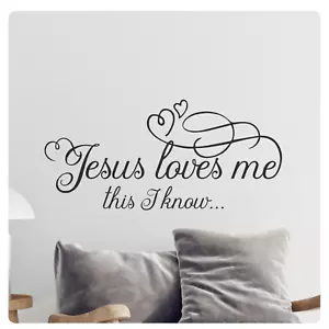 Jesus Loves Me Religious Christian Inspirational Wall Decal Sticker Quote - Picture 1 of 6