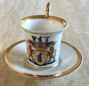 Porzellan Wappentasse GRAFEN VON EINSIEDEL, Kanton Schwyz, um 1850, Grafenkrone - Picture 1 of 8
