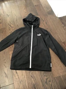 Puma Light Jacket Black / White Boys Size S - Picture 1 of 9