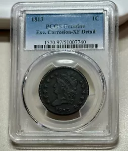 1813 CLASSIC HEAD LARGE CENT PCGS XF DETAILS KEY DATE - Picture 1 of 4