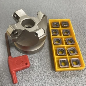 KM12 50-22-4F indexable face milling cutter 50mm Bore 22mm + SEKT1204AFTN insert - Picture 1 of 14