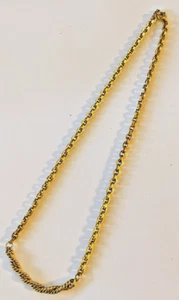 Collar de oro vintage 14k amarillo G. F. 18" cadena total con colgante de cadena de 2" - Imagen 1 de 8