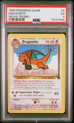 1/1 Dragonite Severe OC ERROR OFF CENTER promo MC 1999 Stamp Pokemon PSA 5 - Image 1 of 2
