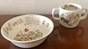 Wedgewood Oakapple Wood Hopefellow Bowl & Grandma Baby Mug Ceramic England - Picture 1 of 20