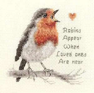 Christmas, ROBINS APPEAR WHEN LOVED ONES ARE NEAR, Bird Counted cross stitch kit - Picture 1 of 1