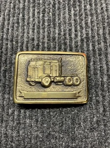 Vintage 1978 BTS Trucker Semi Truck gravierbar High End massiv Messing Gürtelschnalle - Bild 1 von 4