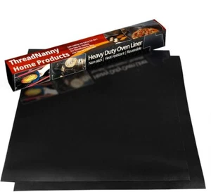 2 Pack Non-Stick Oven Liners Reusable Teflon Dishwasher Safe Size 17x 25 - Picture 1 of 7