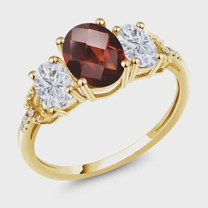 Oval Cut Lab Created Red Ruby Wedding Ring 14K Yellow Gold Over 3.50 Ct - Picture 1 of 1