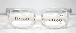 Gafas de lectura Aezuni enmarcado cuadrado transparente + 4.00 magnificación NUEVAS CON ETIQUETAS - Imagen 1 de 5