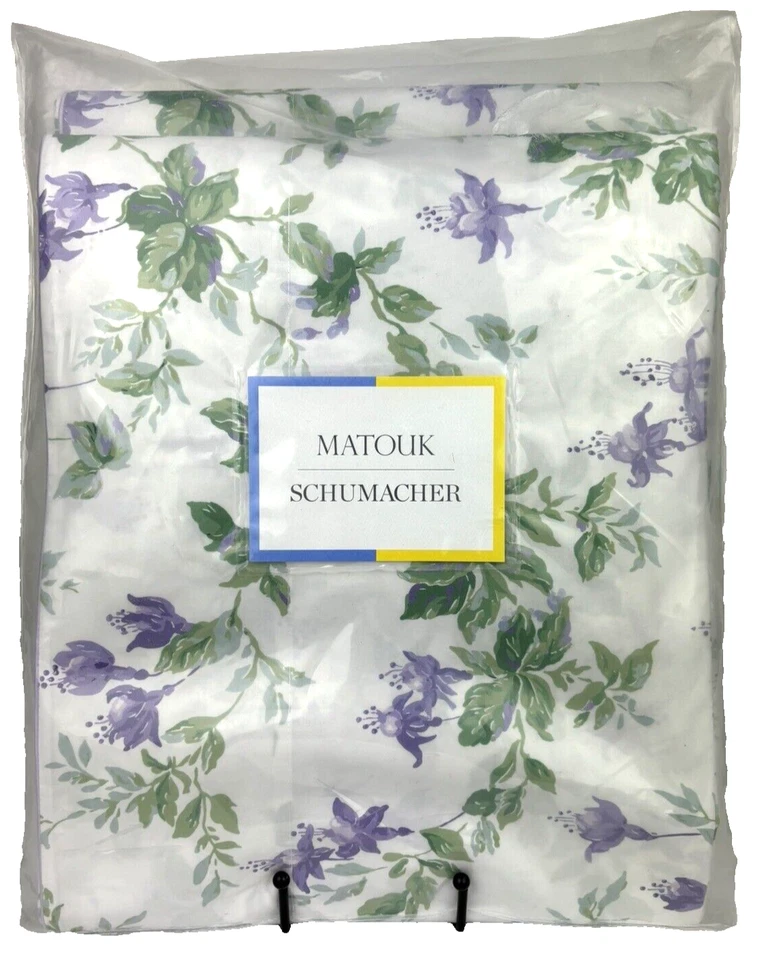 Matouk Garden Gate Violet QUEEN Sheet Set Egyptian Cotton 500 ThreadCount Floral - Image 1 of 4