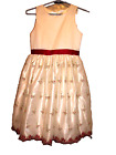 AMERICAN PRINCESS Girls Size 14 Ivory/Red Satin Organza FORMAL DRESS Holiday