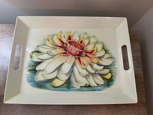 John Derian For Target Melamine Large Serving Tray Gorgeous Floral White Pink - Picture 1 of 12