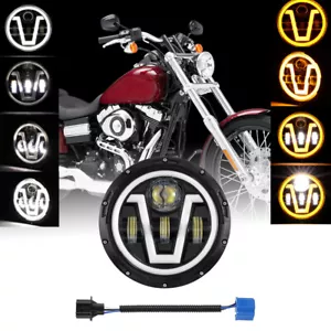 Faros LED de 7 pulgadas haz alto con luz de giro DRL para motocicleta Harley Honda - Imagen 1 de 12