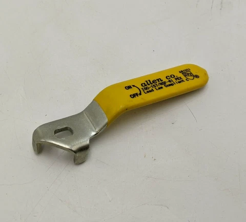 3-3/4" L Replacement Handle For Ball Valve Plumbing Fixture Allen Co Yellow Used Cover