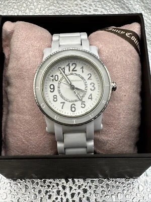 Relógio feminino Juicy Couture mostrador branco com quartzo e pulseira branca - Imagem 1 de 4