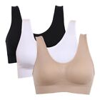 3 Pack Womens Ladies Sports Sleep Comfort Bras Plus Size Non-Wired Seamless Soft