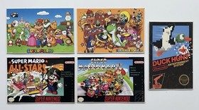 Vintage Nintendo Super Mario Video Game Posters 5 Piece Lot Pyramid NES SNES
