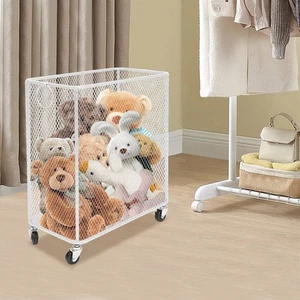 Cesta de lavandería enrollable con 4 ruedas y frenos carro de almacenamiento para el hogar que ahorra espacio - Imagen 1 de 11