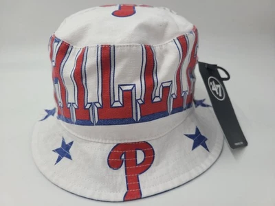 Philadelphia Phillies 47 Brand Energize Bucket OSFA Hat Cap Men Women MLB White - Image 1 of 4