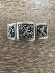 Ancien bracelet en argent massif Indochine 56 gr - Imagen 1 de 7