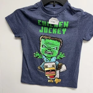 kids A Minecraft Movie Chicken Jockey Baby Zombie Animated T-Shirt sz S - Picture 1 of 5