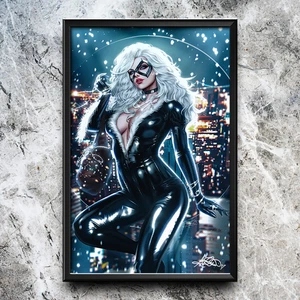 {SIGNIERT} Schwarze Katze "Jewel Heist" Kunstdruck 11x17" Ariel Diaz - Bild 1 von 2