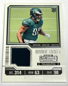 2023 Contenders Jalen Carter Variation #TS14V Relic Eagles RC - Picture 1 of 2
