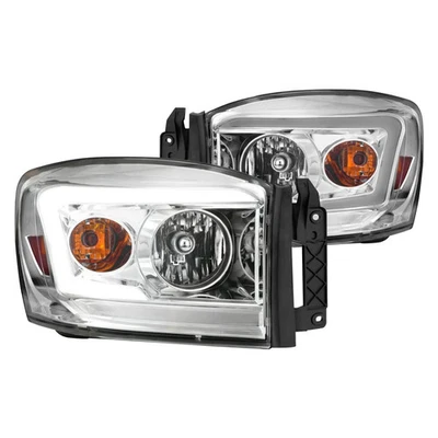 For Dodge Ram 3500 06-09 Driver & Passenger Side Chrome LED U-Bar Headlights Foto 1 de 4