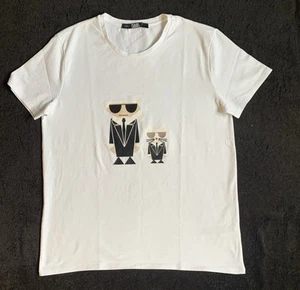 KARL LAGERFELD Damen T- SHIRT Gr. XL 95% Cotton kurzarm weiß NEU - Bild 1 von 6