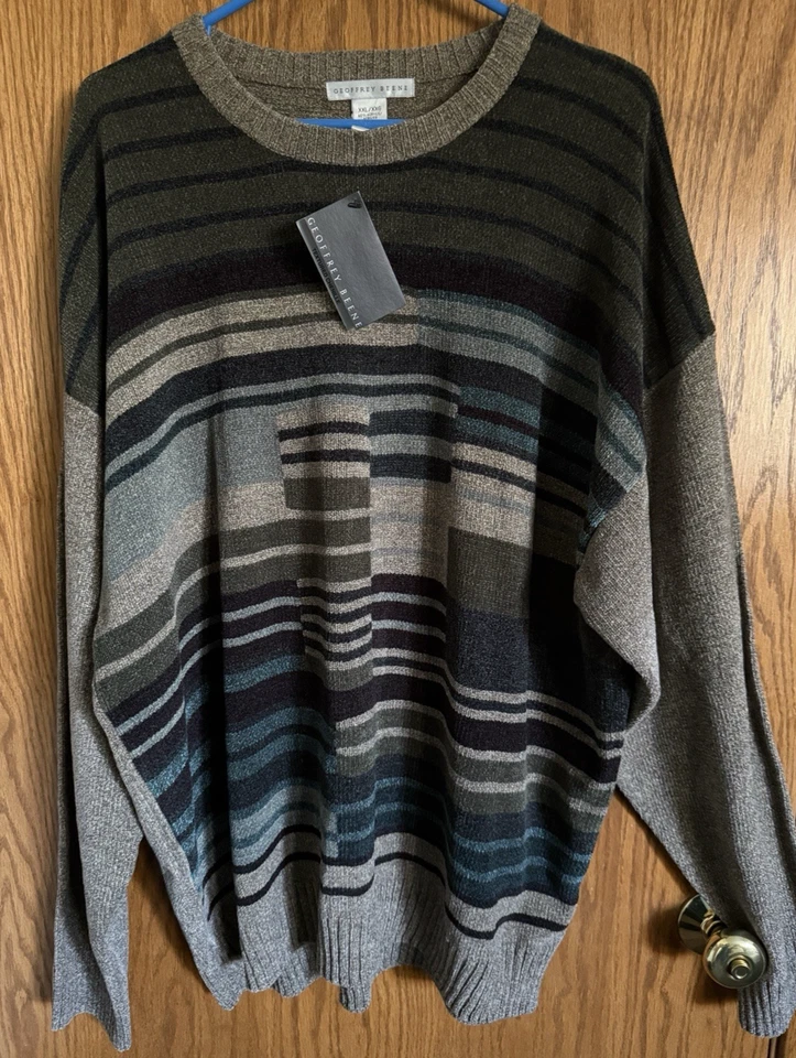 Suéter Pullover Geoffrey Beene Texturizado Chenilla Mangas Largas Para Hombre Talla XXL NUEVO CON ETIQUETAS Foto 1 de 4