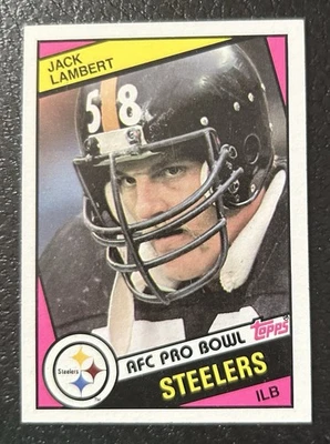Jack Lambert 1984 Topps  Card #167 - Pittsburgh Steelers HOF Nr -Mt - Image 1 of 2