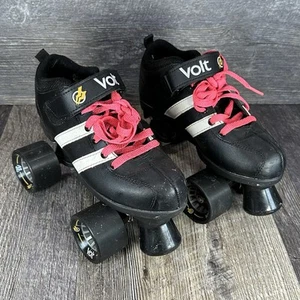 Riedell RW Volt Quad Roller Derby Speed Skates Black White Men’s Size 4 Medium - Picture 1 of 15