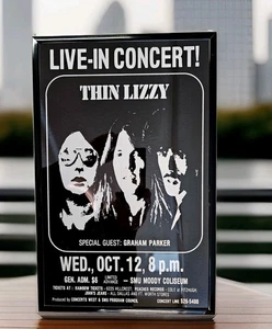 Thin Lizzy, Graham Parker 1977 Dallas, TX Gerahmtes Konzert Poster - Bild 1 von 2