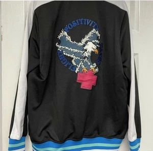 Pink Dolphin Take Flight Zip-up Long Sleeve Black Sport Jacket Size L - Picture 1 of 6