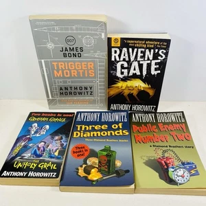 5 Lot Anthony Horowitz- Trigger Mortis, Raven's Gate, Three of Diamonds, +2 - Picture 1 of 14