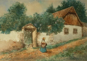 Heinrich von Wertheim (1875-1945) Vecchia Vienna - Strausshäuschen am Dreimarkstein. - Foto 1 di 12